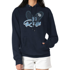 Tampa Bay Rays G-III 4Her by Carl Banks Women's Leopard Heart Pullover Hoodie - Navy
