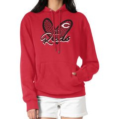 Cincinnati Reds G-III 4Her by Carl Banks Women's Leopard Heart Pullover Hoodie - Red