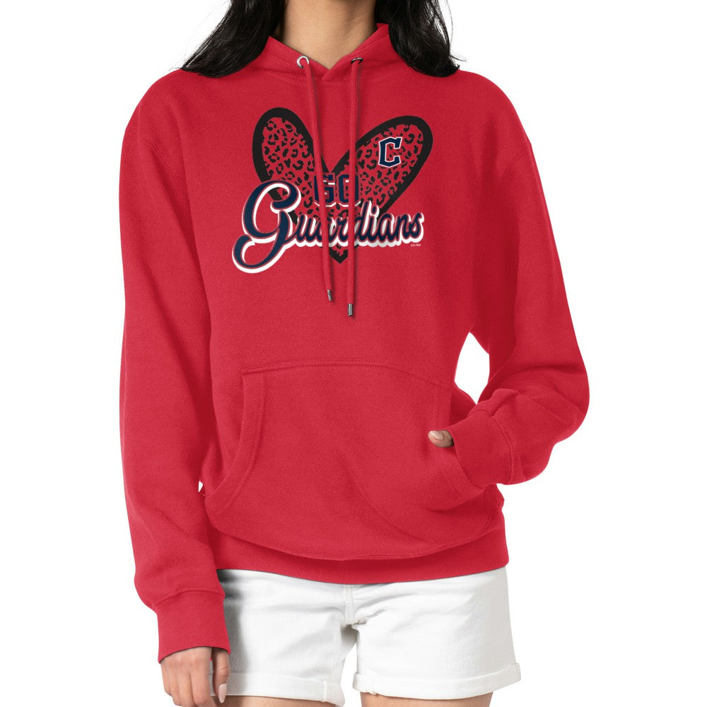 Cleveland Guardians G-III 4Her by Carl Banks Women's Leopard Heart Pullover Hoodie - Red
