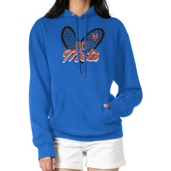 New York Mets G-III 4Her by Carl Banks Women's Leopard Heart Pullover Hoodie - Royal