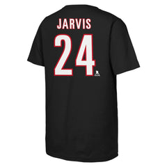 Seth Jarvis Carolina Hurricanes Youth Player Name & Number T-Shirt Black