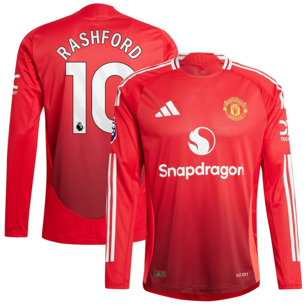 Marcus Rashford Manchester United 2024/25 Home Long Sleeve Player Jersey - Red on sale