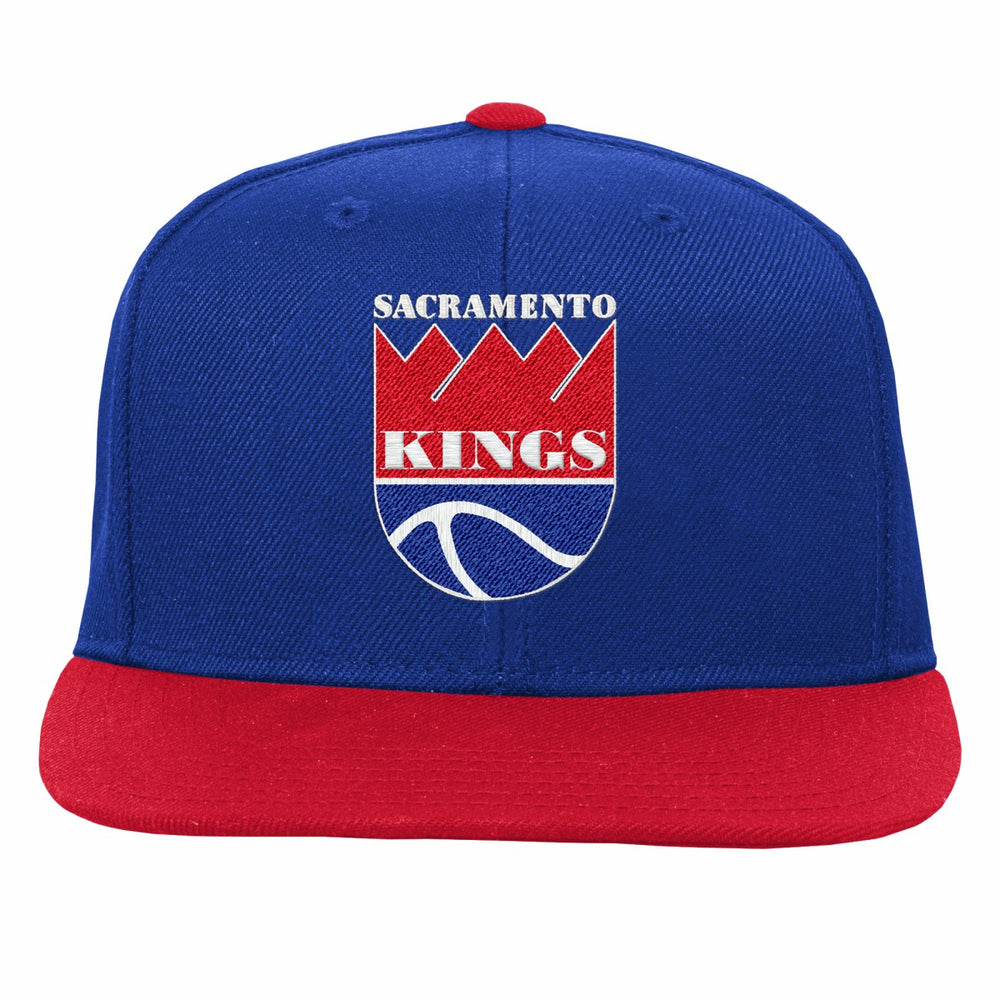 Sacramento Kings Youth Team Logo Two-Tone Flatbrim Snapback Hat - Blue/Red for sale