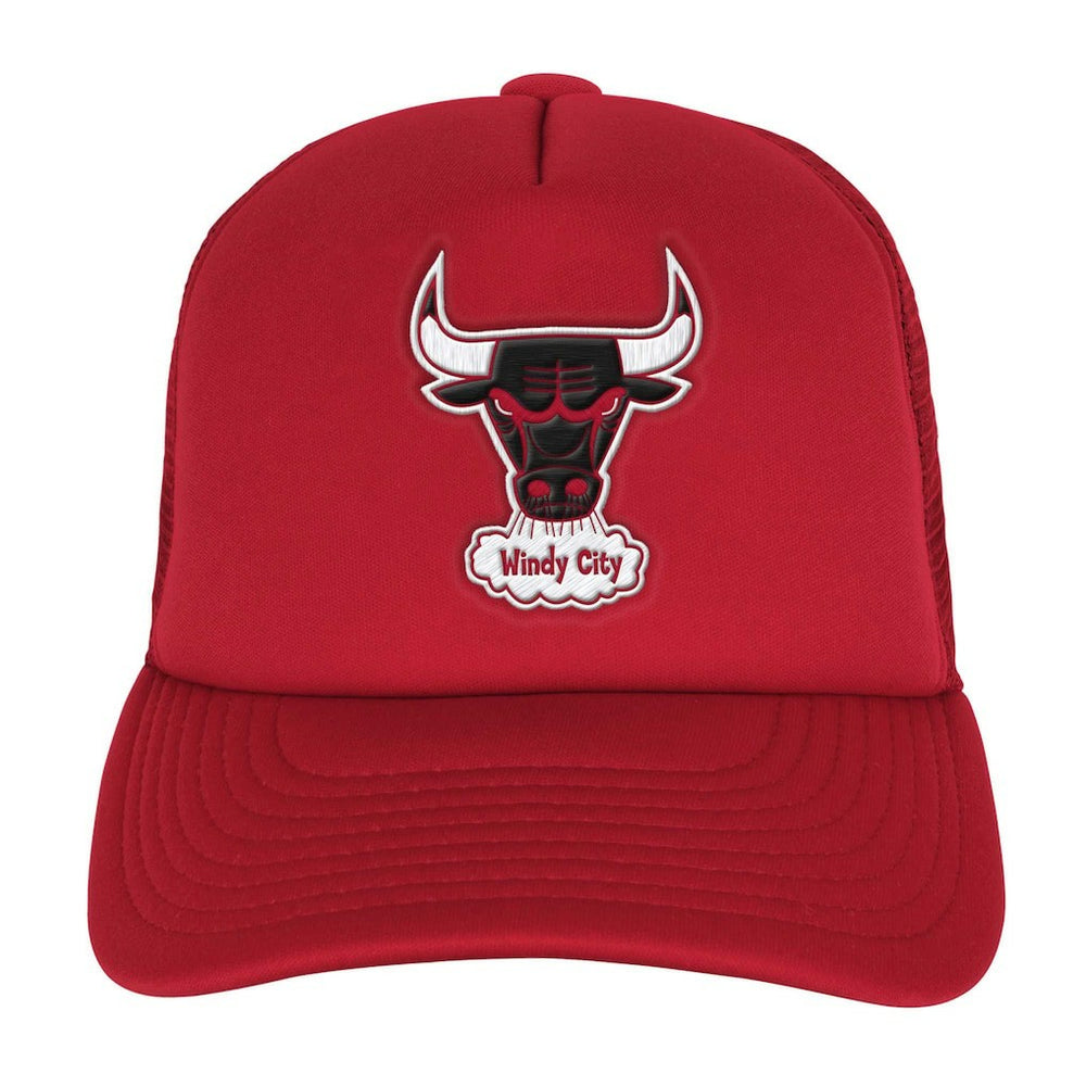 Chicago Bulls Youth Core Evergreen Trucker Adjustable Hat - Red | Mitchell & Ness discount