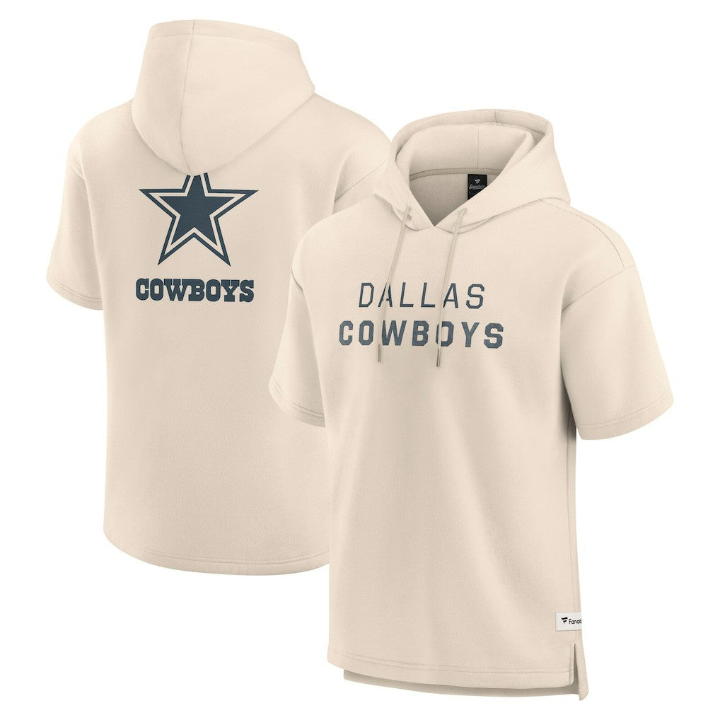 Dallas Cowboys Elements Future Ground Lettering Short Sleeve Pullover Hoodie - Cream outlet