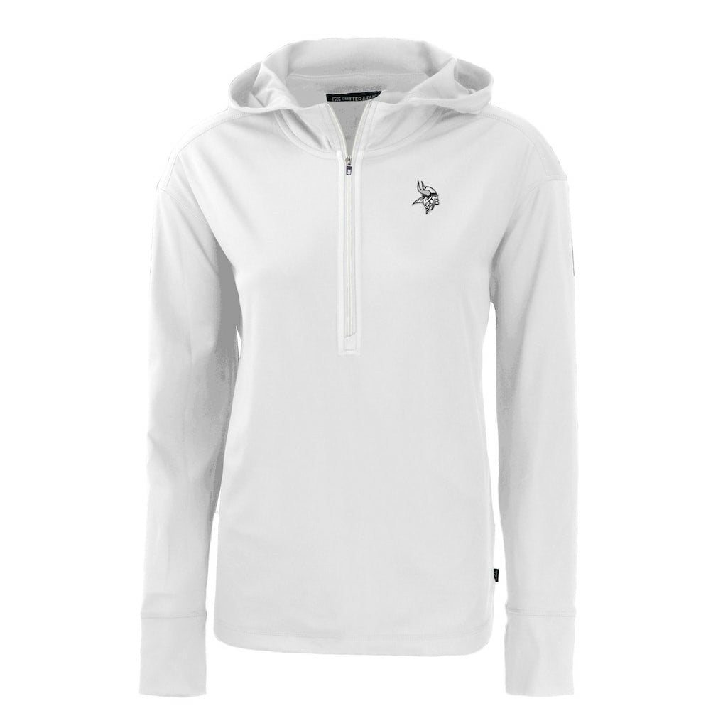 Minnesota Vikings Cutter & Buck Women's Daybreak Eco Recycled Half-Zip Hoodie - White for sale