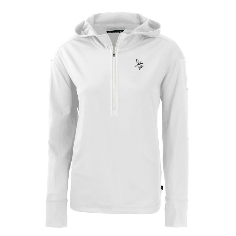 Minnesota Vikings Cutter & Buck Women's Daybreak Eco Recycled Half-Zip Hoodie - White for sale