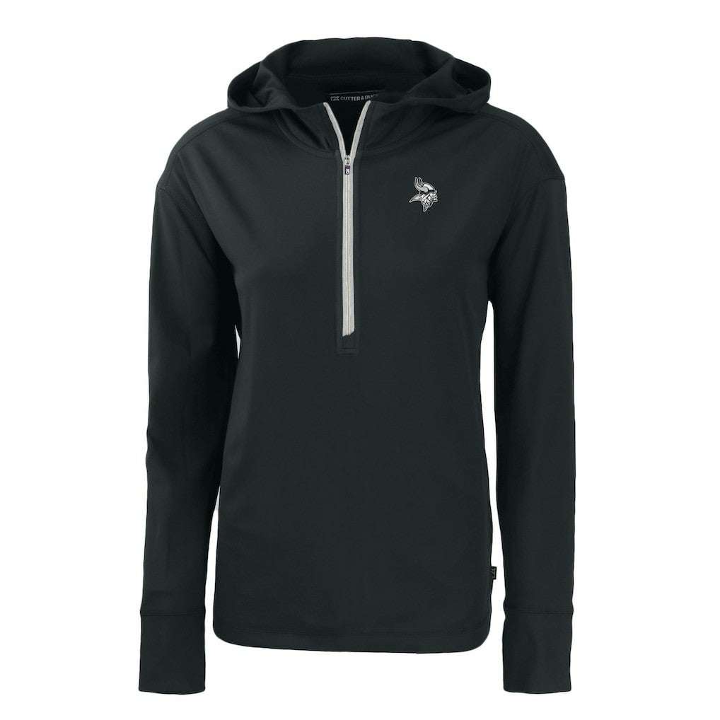 Minnesota Vikings Cutter & Buck Women's Daybreak Eco Recycled Half-Zip Hoodie - Black online