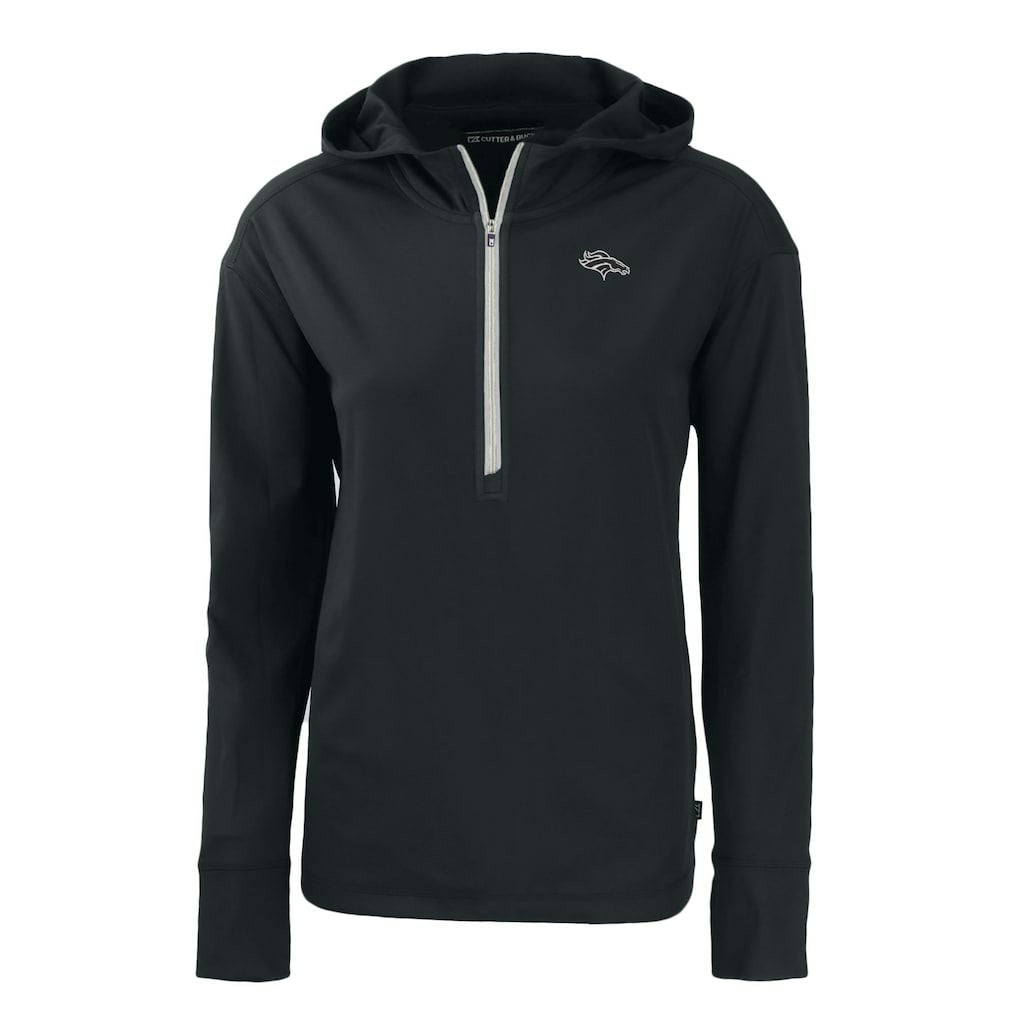 Denver Broncos Cutter & Buck Women's Daybreak Eco Recycled Half-Zip Hoodie - Black discount
