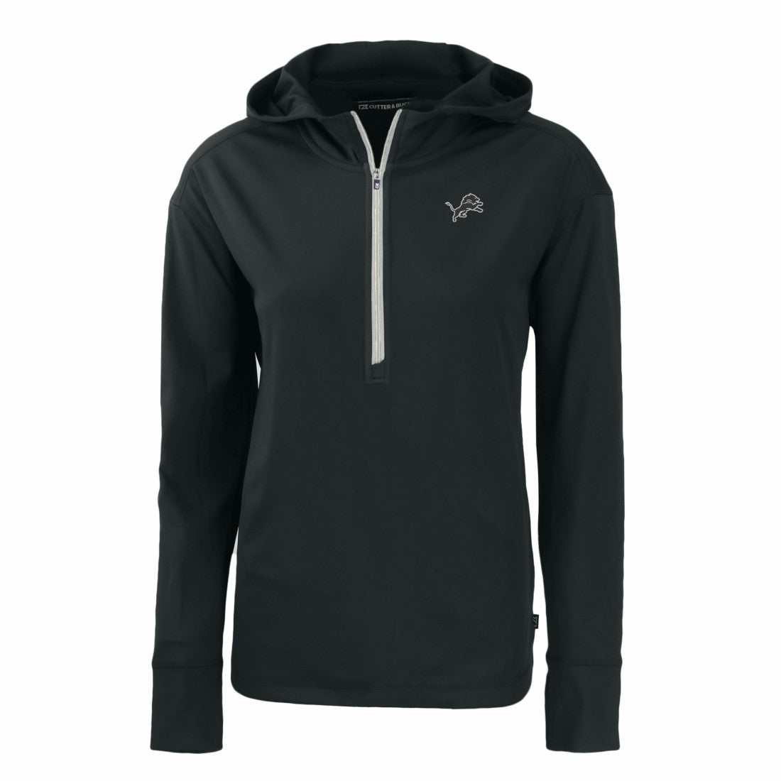 Detroit Lions Cutter & Buck Women's Daybreak Eco Recycled Half-Zip Hoodie - Black for sale