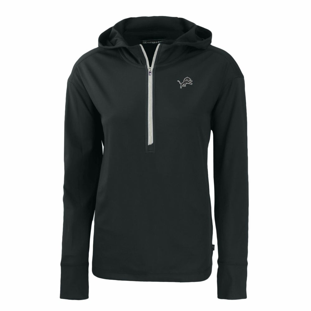 Detroit Lions Cutter & Buck Women's Daybreak Eco Recycled Half-Zip Hoodie - Black for sale