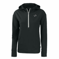 Detroit Lions Cutter & Buck Women's Daybreak Eco Recycled Half-Zip Hoodie - Black for sale