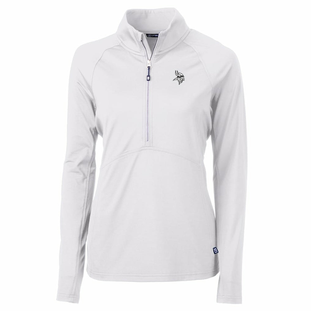 Minnesota Vikings Cutter & Buck Women's Adapt Eco Knit Stretch Recycled Half-Zip Pullover Top - White on sale