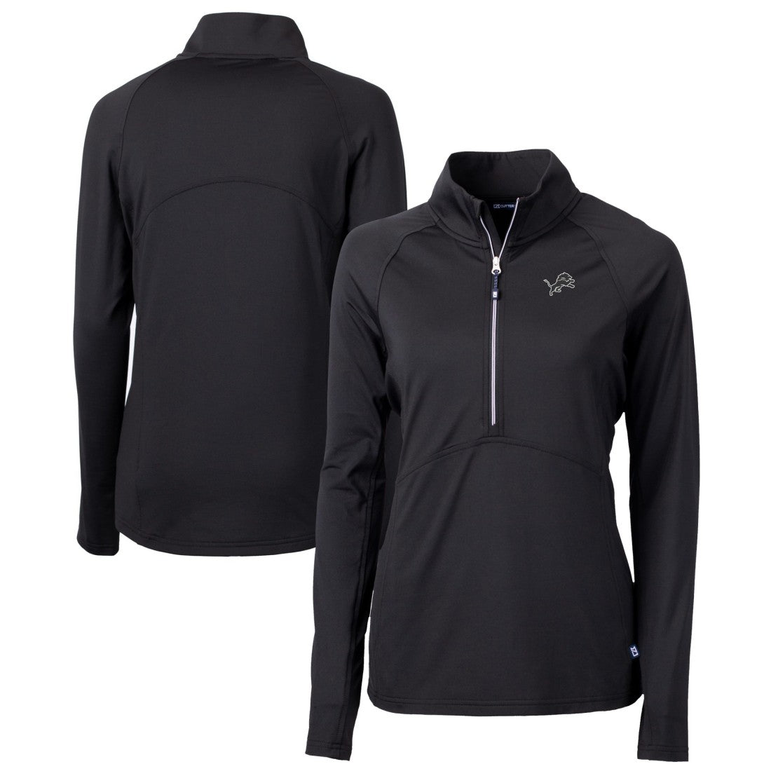 Detroit Lions Cutter & Buck Women's Adapt Eco Knit Stretch Recycled Half-Zip Pullover Top - Black on sale