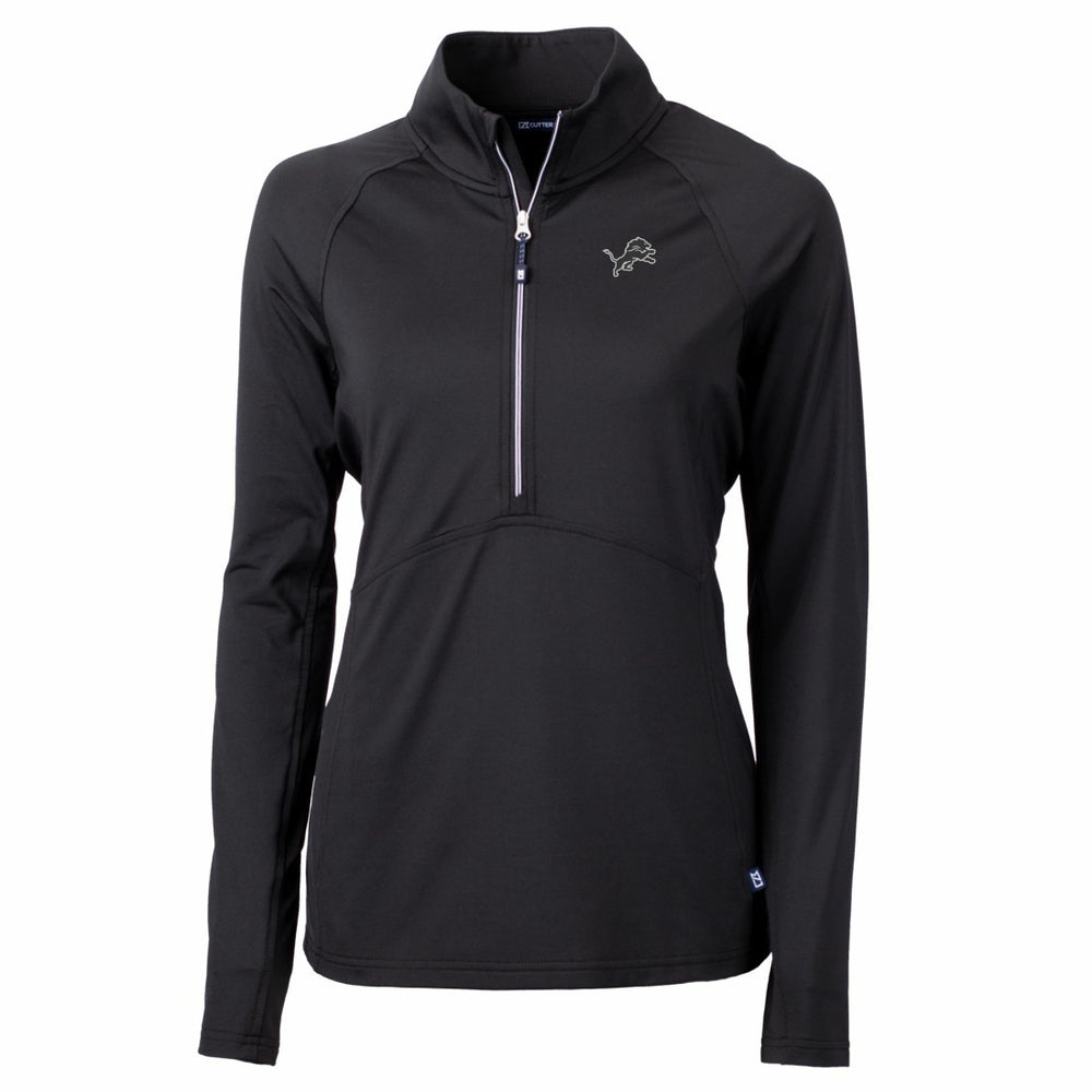 Detroit Lions Cutter & Buck Women's Adapt Eco Knit Stretch Recycled Half-Zip Pullover Top - Black on sale