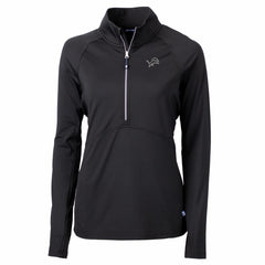 Detroit Lions Cutter & Buck Women's Adapt Eco Knit Stretch Recycled Half-Zip Pullover Top - Black on sale