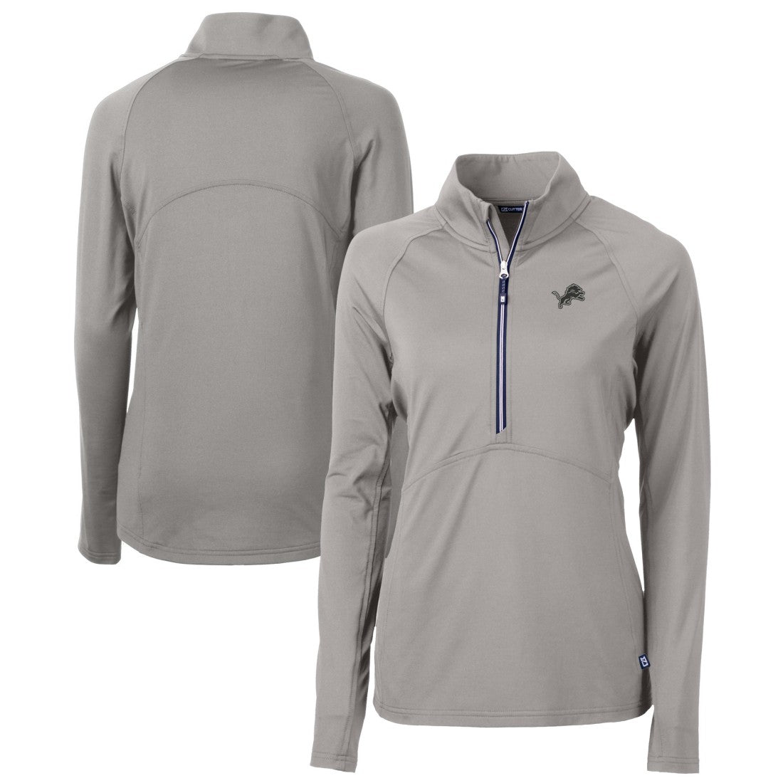 Detroit Lions Cutter & Buck Women's Adapt Eco Knit Stretch Recycled Half-Zip Pullover Top - Gray discount