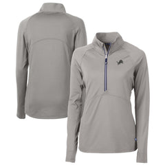 Detroit Lions Cutter & Buck Women's Adapt Eco Knit Stretch Recycled Half-Zip Pullover Top - Gray discount