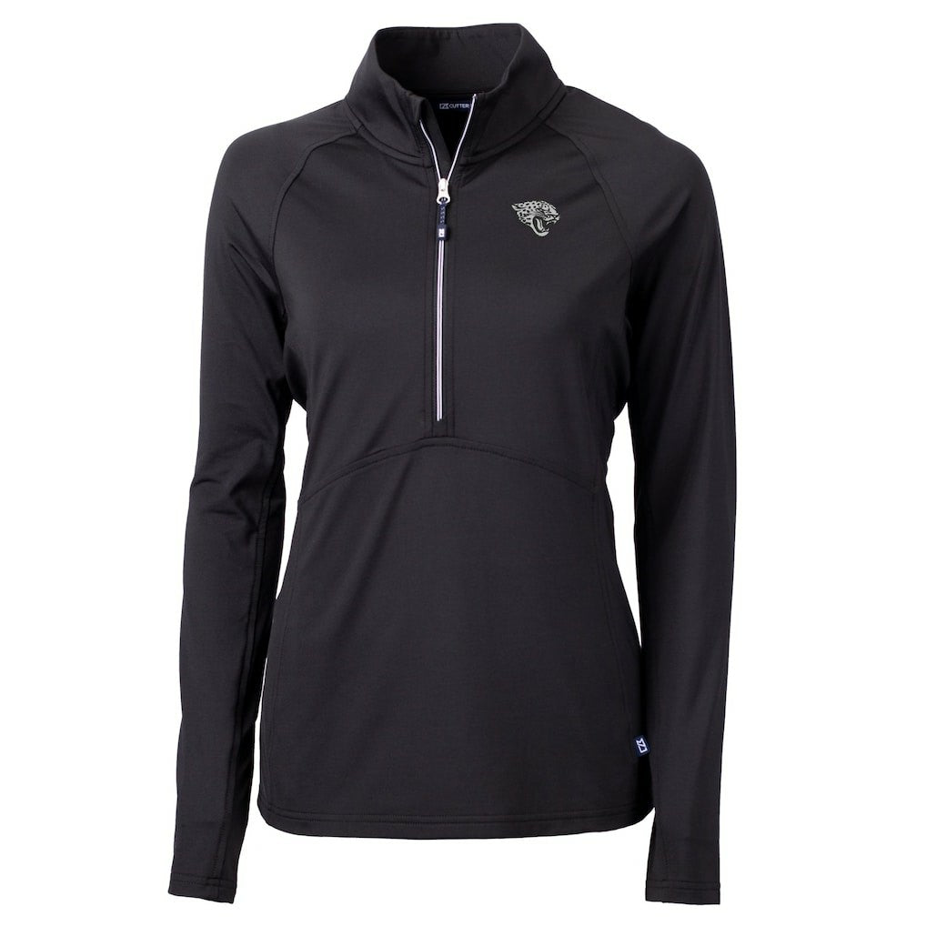 Jacksonville Jaguars Cutter & Buck Women's Adapt Eco Knit Stretch Recycled Half-Zip Pullover Top - Black cheap