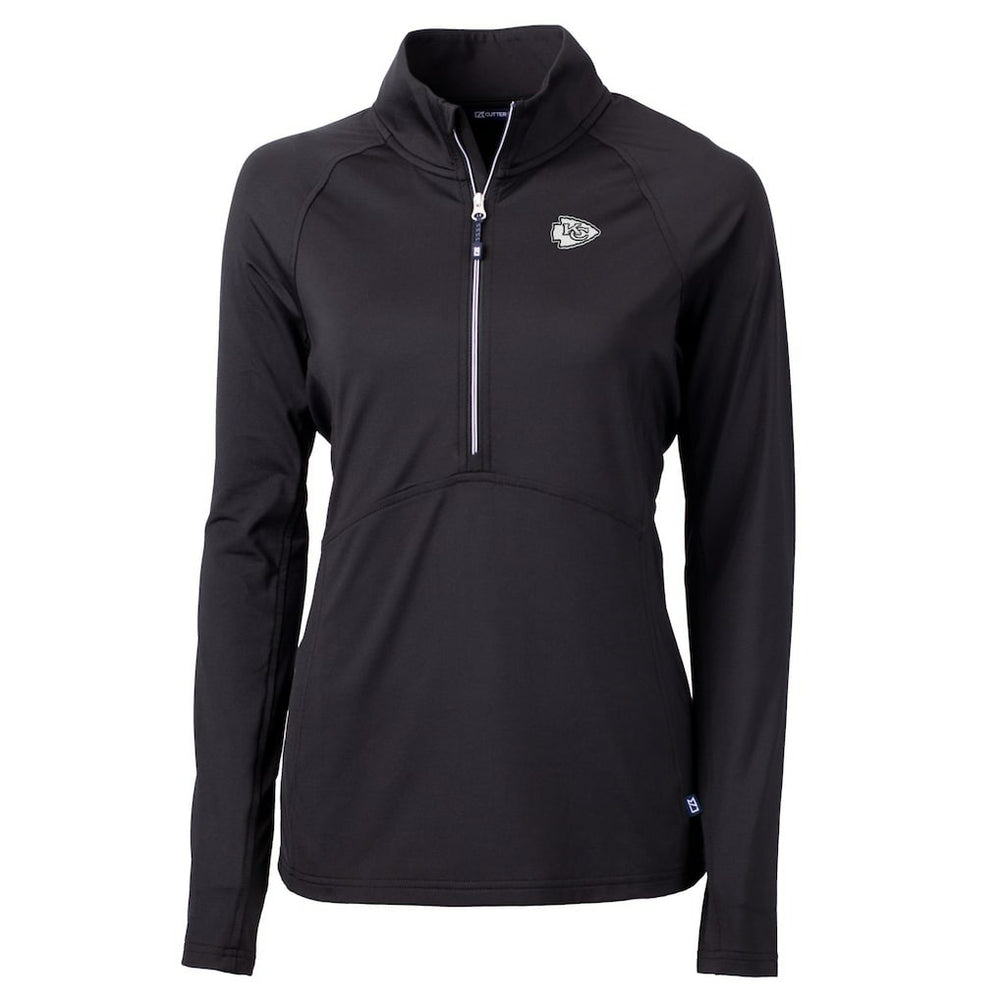 Kansas City Chiefs Cutter & Buck Women's Adapt Eco Knit Stretch Recycled Half-Zip Pullover Top - Black cheap