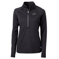 Buffalo Bills Cutter & Buck Women's Adapt Eco Knit Stretch Recycled Raglan Half-Zip Top - Black online