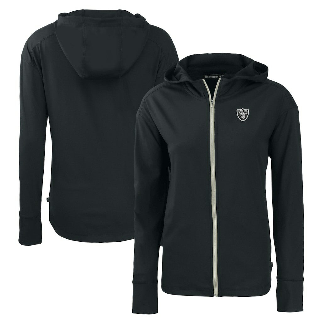 Las Vegas Raiders Cutter & Buck Women's Daybreak Eco Recycled Full-Zip Hoodie - Black on sale