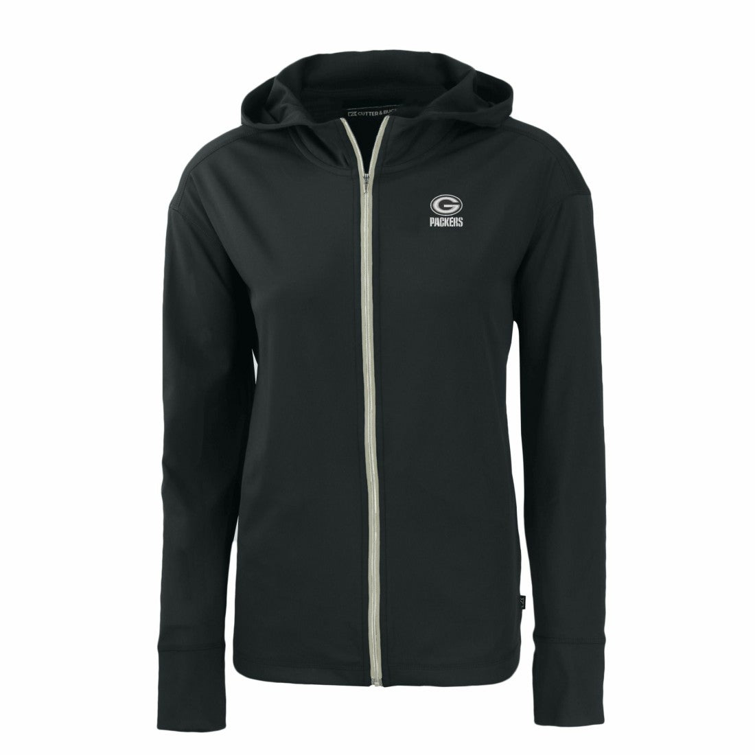 Green Bay Packers Cutter & Buck Women's Daybreak Eco Recycled Full-Zip Hoodie - Black for sale