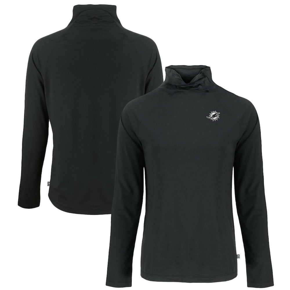 Miami Dolphins Cutter & Buck Women's Coastline Epic Comfort Eco Recycled Funnel Neck Pullover Sweatshirt - Black discount