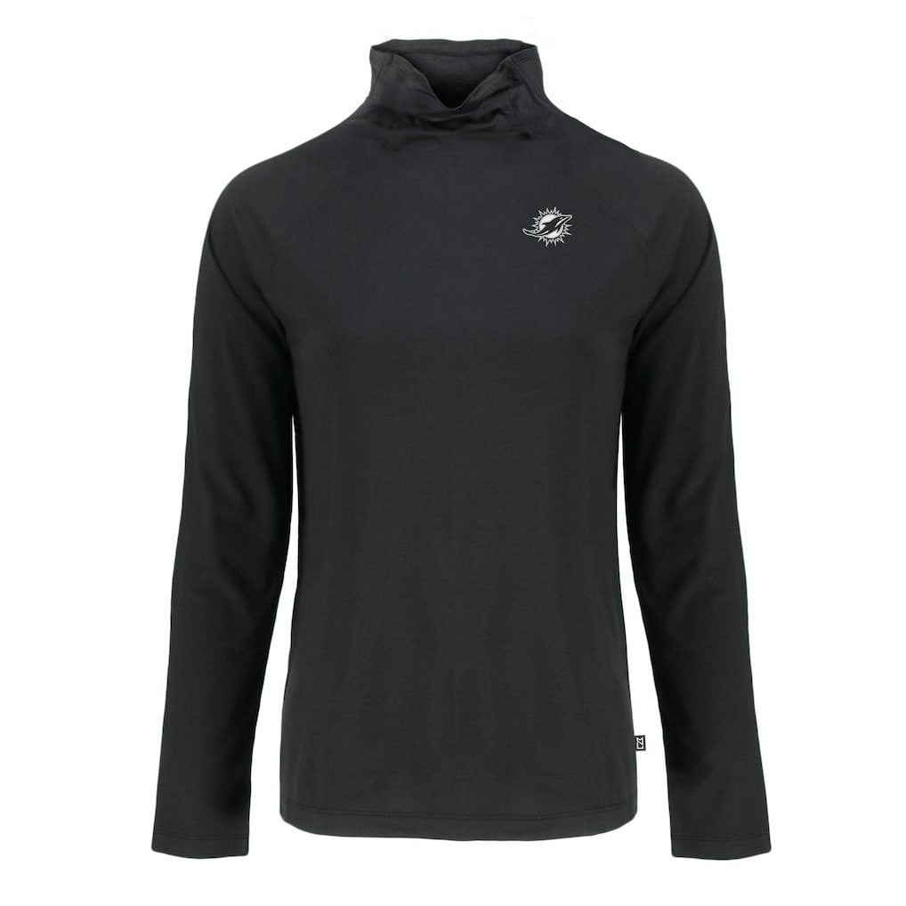 Miami Dolphins Cutter & Buck Women's Coastline Epic Comfort Eco Recycled Funnel Neck Pullover Sweatshirt - Black discount