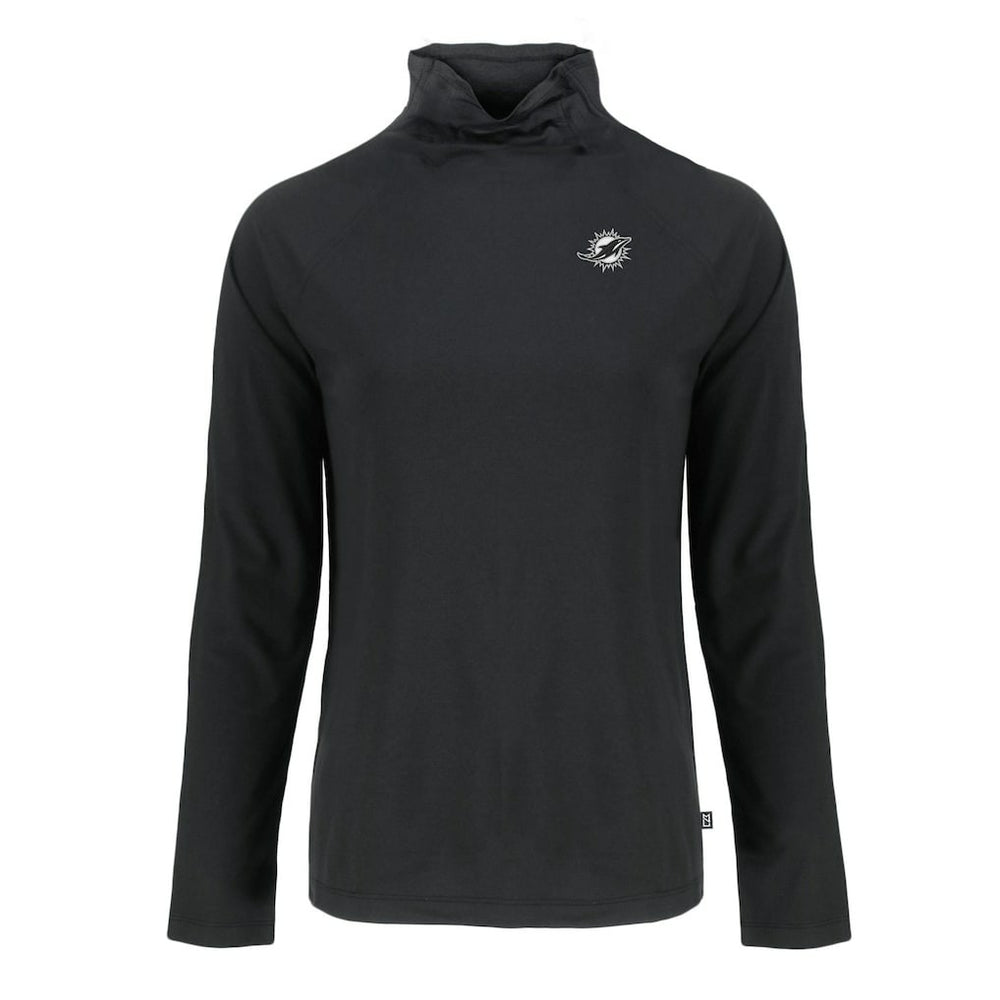 Miami Dolphins Cutter & Buck Women's Coastline Epic Comfort Eco Recycled Funnel Neck Pullover Sweatshirt - Black discount