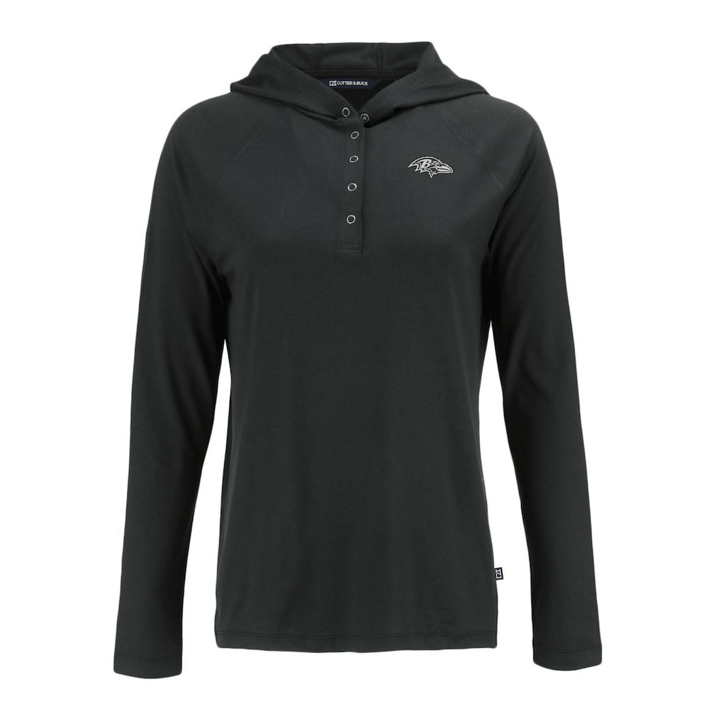 Baltimore Ravens Cutter & Buck Women's Coastline Epic Comfort Eco Recycled Long Sleeve Hoodie T-Shirt - Black online