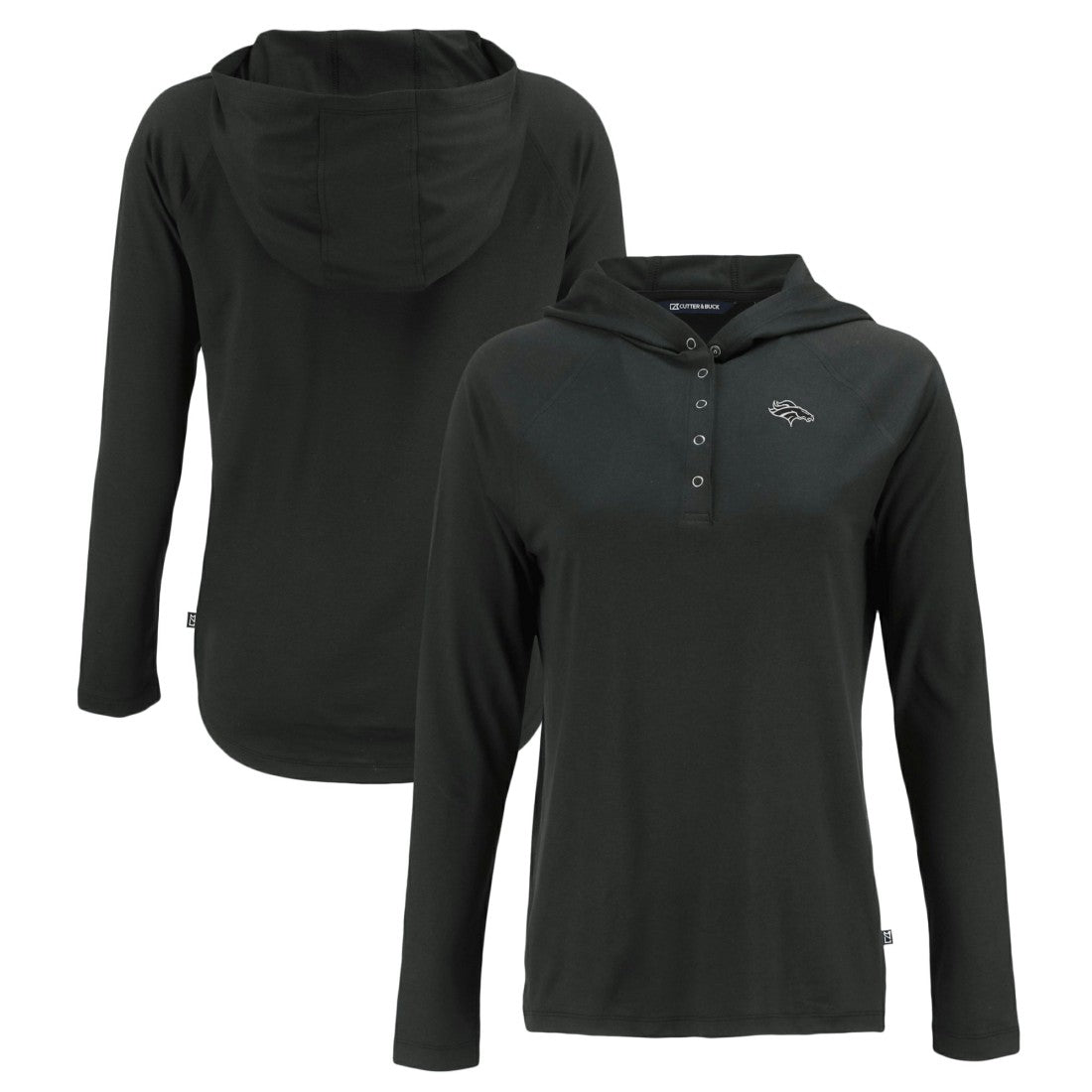 Denver Broncos Cutter & Buck Women's Coastline Epic Comfort Eco Recycled Long Sleeve Hoodie T-Shirt - Black sale