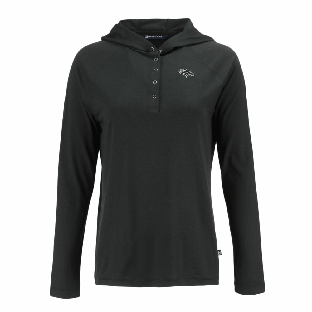 Denver Broncos Cutter & Buck Women's Coastline Epic Comfort Eco Recycled Long Sleeve Hoodie T-Shirt - Black sale