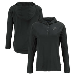 Buffalo Bills Cutter & Buck Women's Coastline Epic Comfort Eco Recycled Long Sleeve Hoodie T-Shirt - Black for sale