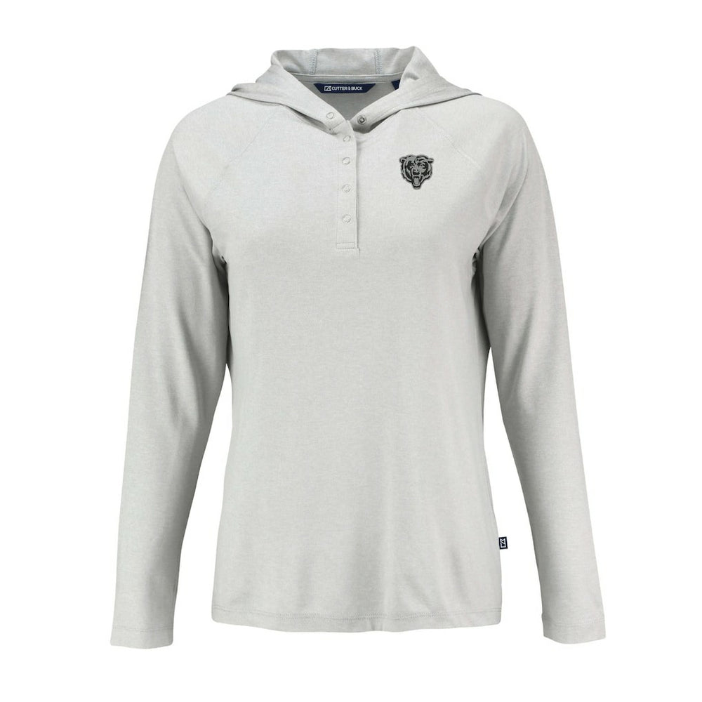 Chicago Bears Cutter & Buck Women's Coastline Epic Comfort Eco Recycled Long Sleeve Hoodie T-Shirt - Gray cheap