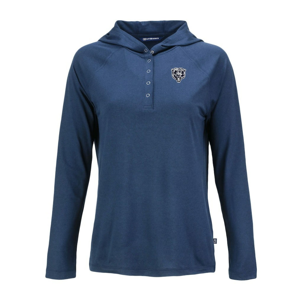 Chicago Bears Cutter & Buck Women's Coastline Epic Comfort Eco Recycled Long Sleeve Hoodie T-Shirt - Navy outlet