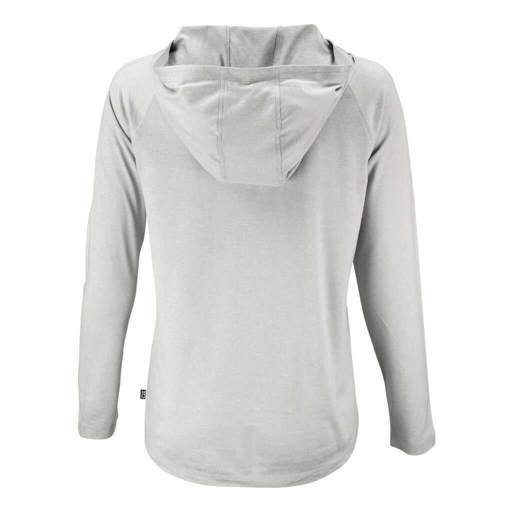 Green Bay Packers Cutter & Buck Women's Coastline Epic Comfort Eco Recycled Long Sleeve Hoodie T-Shirt - Gray for sale