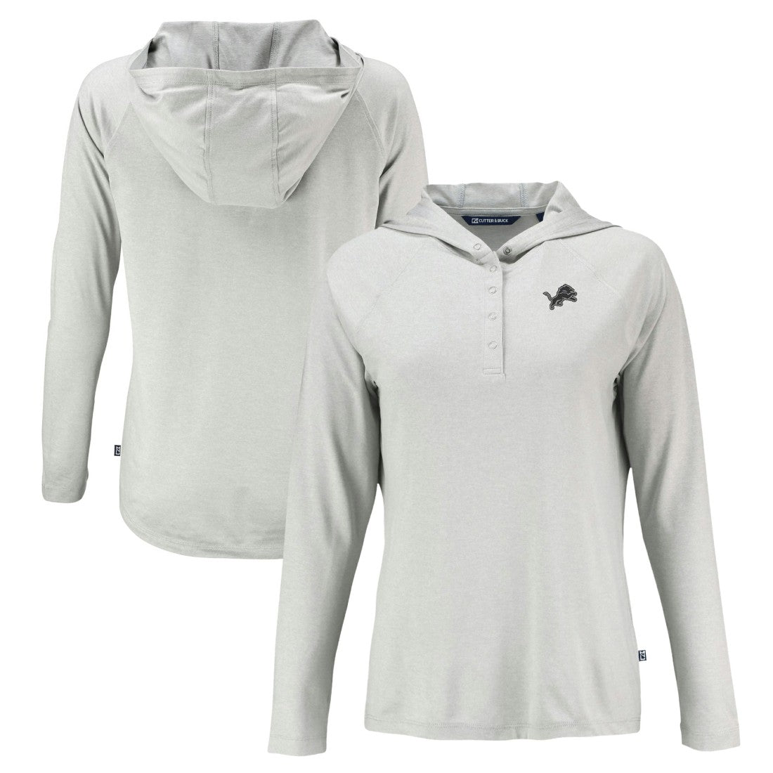 Detroit Lions Cutter & Buck Women's Coastline Epic Comfort Eco Recycled Long Sleeve Hoodie T-Shirt - Gray sale