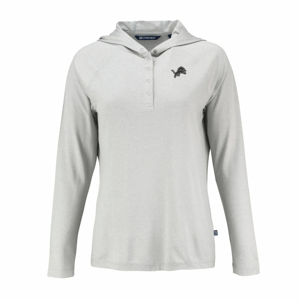 Detroit Lions Cutter & Buck Women's Coastline Epic Comfort Eco Recycled Long Sleeve Hoodie T-Shirt - Gray sale