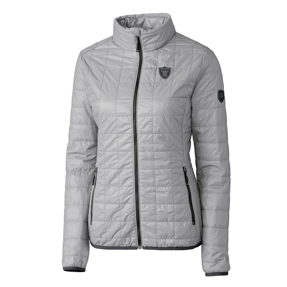 Las Vegas Raiders Cutter & Buck Women's Rainier PrimaLoft Eco Insulated Full-Zip Puffer Jacket - Gray sale