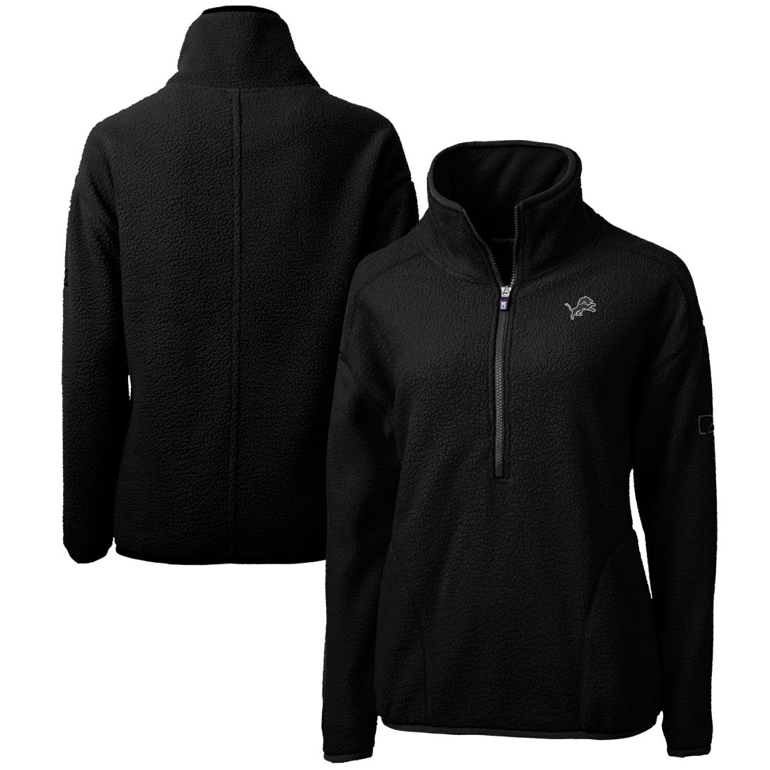 Detroit Lions Cutter & Buck Women's Cascade Eco Sherpa Fleece Half-Zip Jacket - Black for sale