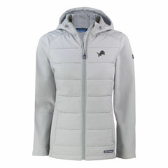Detroit Lions Cutter & Buck Women's Evoke Hybrid Eco Softshell Recycled Full-Zip Hoodie Jacket - Gray discount