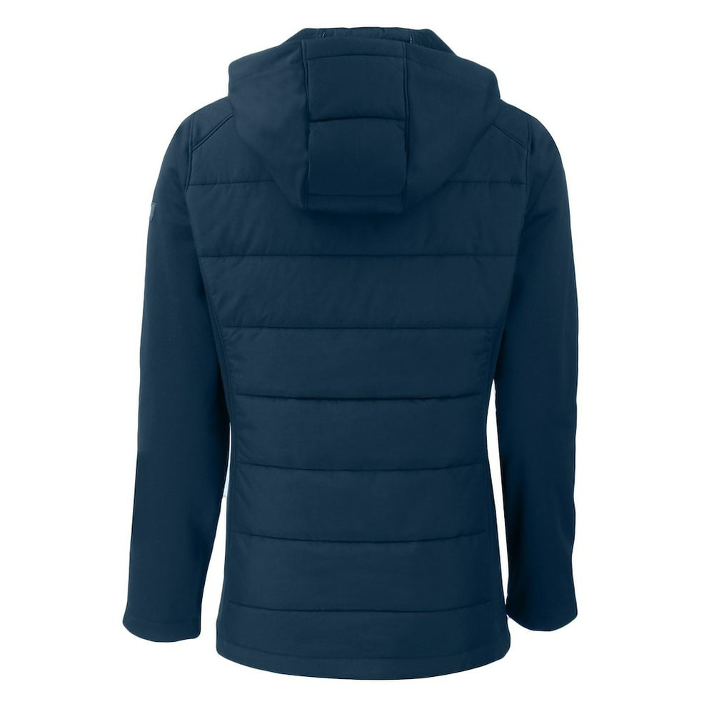 Los Angeles Chargers Cutter & Buck Women's Evoke Hybrid Eco Softshell Recycled Full-Zip Hoodie Jacket - Navy online