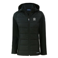 Green Bay Packers Cutter & Buck Women's Evoke Hybrid Eco Softshell Recycled Full-Zip Hoodie Jacket - Black discount