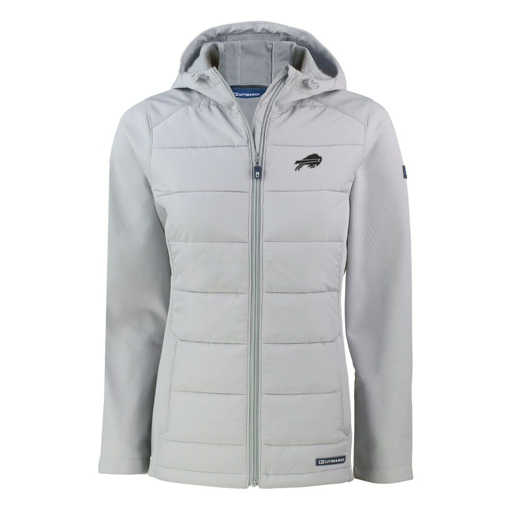 Buffalo Bills Cutter & Buck Women's Evoke Hybrid Eco Softshell Recycled Full-Zip Hoodie Jacket - Gray online