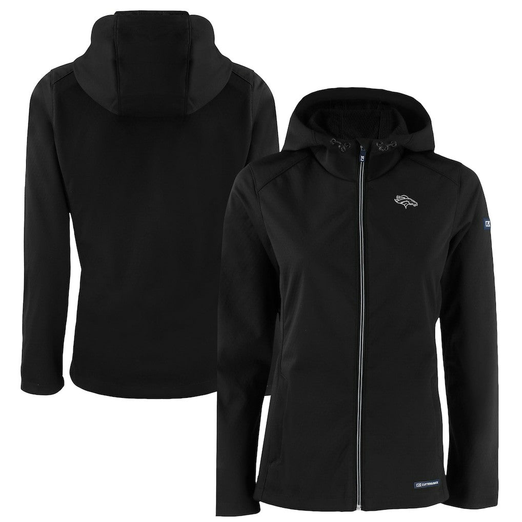 Denver Broncos Cutter & Buck Women's Evoke Eco Softshell Recycled Full-Zip Hoodie Jacket - Black discount
