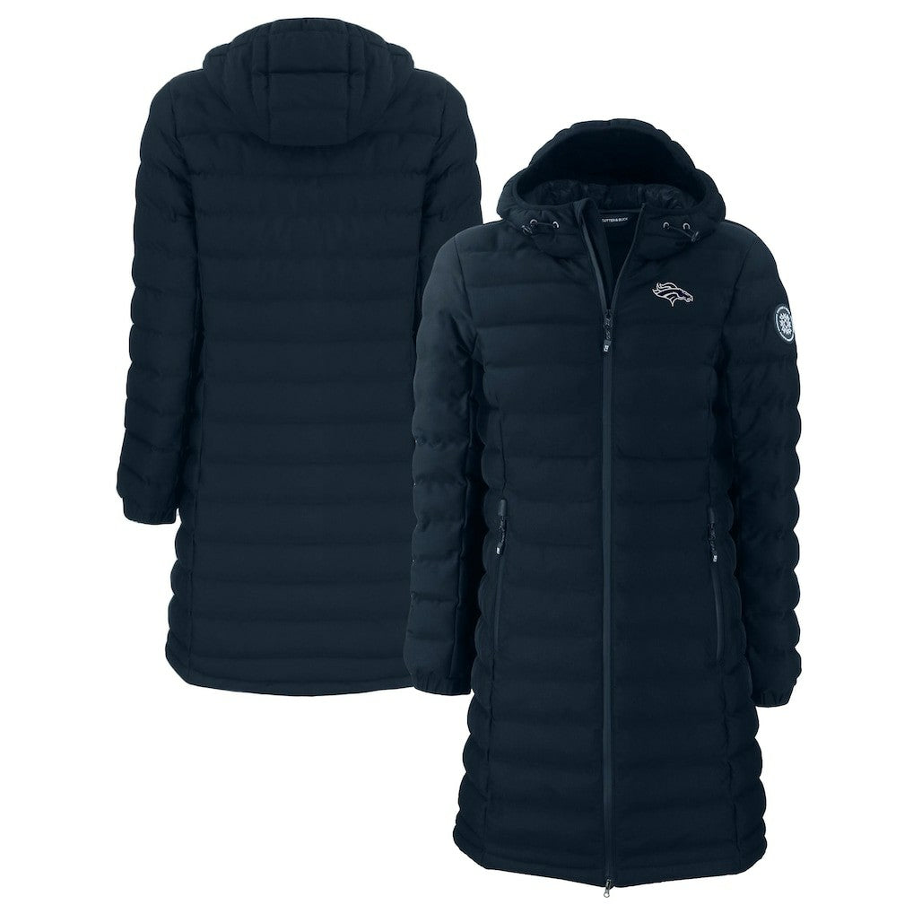 Denver Broncos Cutter & Buck Women's Mission Ridge Repreve Eco Insulated Full-Zip Hoodie Long Puffer Jacket - Navy for sale
