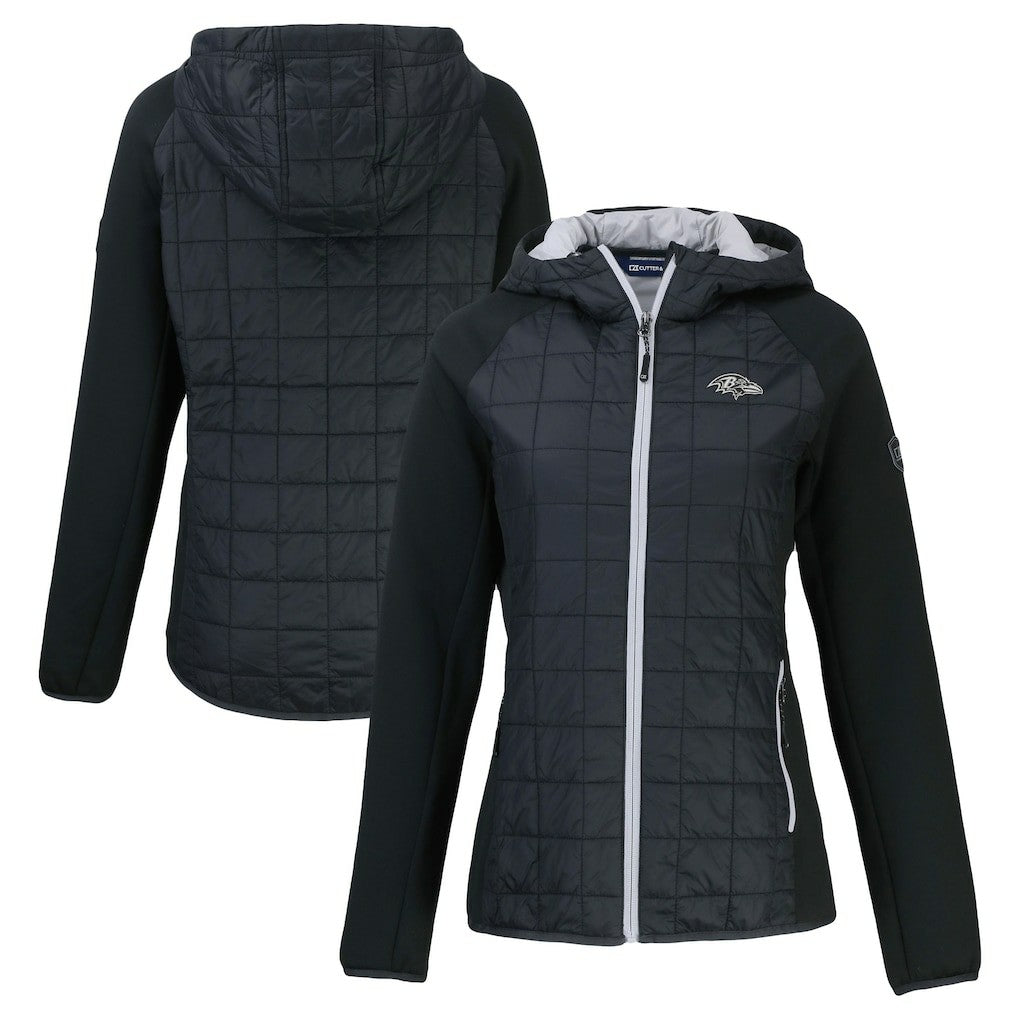 Baltimore Ravens Cutter & Buck Women's Rainier PrimaLoft Eco Hybrid Full-Zip Hoodie Jacket - Black discount
