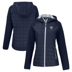 Chicago Bears Cutter & Buck Women's Rainier PrimaLoft Eco Hybrid Full-Zip Hoodie Jacket - Navy on sale