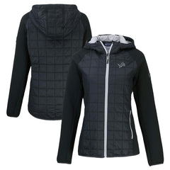 Detroit Lions Cutter & Buck Women's Rainier PrimaLoft Eco Hybrid Full-Zip Hoodie Jacket - Black online